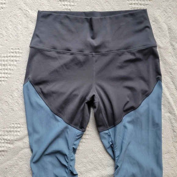 ZYIA Active Storm Parallel Luxe High Rise 7/8 length Blue Legging, Size 6-8 - Picture 4 of 13